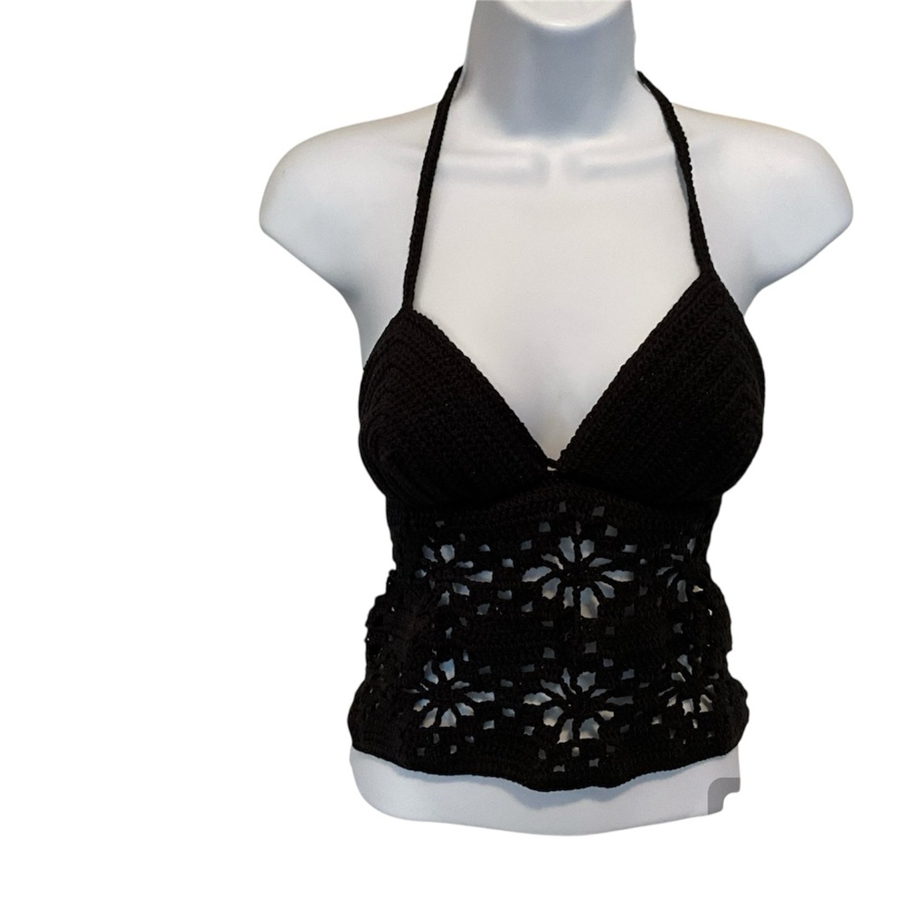 For @floridagurl337 Hand Crafted Halter Crochet Off the Shoulder Crop Top Boho - Picture 2 of 8